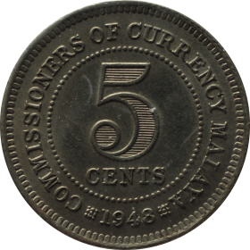 5 centow 1948 malaje a